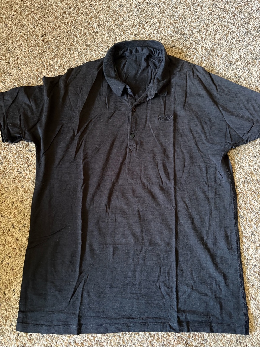 Icebreaker Men's Black Polo Shirt with Subtle Logo